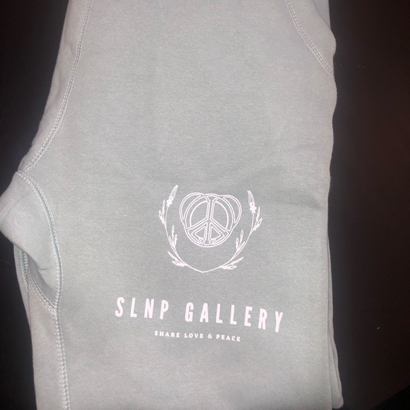 SLNP Gallery Share Love & Peace Premium Sage Joggers - Picture 1 of 5